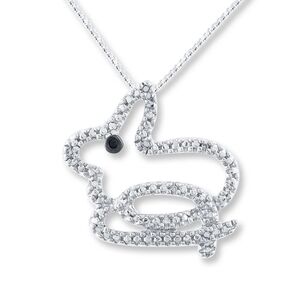 Super Cute Genuine Diamond Bunny Necklace